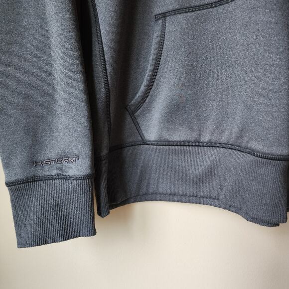 Under Armour Storm Sweatshirt Womens Size Small Hoodie Gray Drawstring - Picture 4 of 8